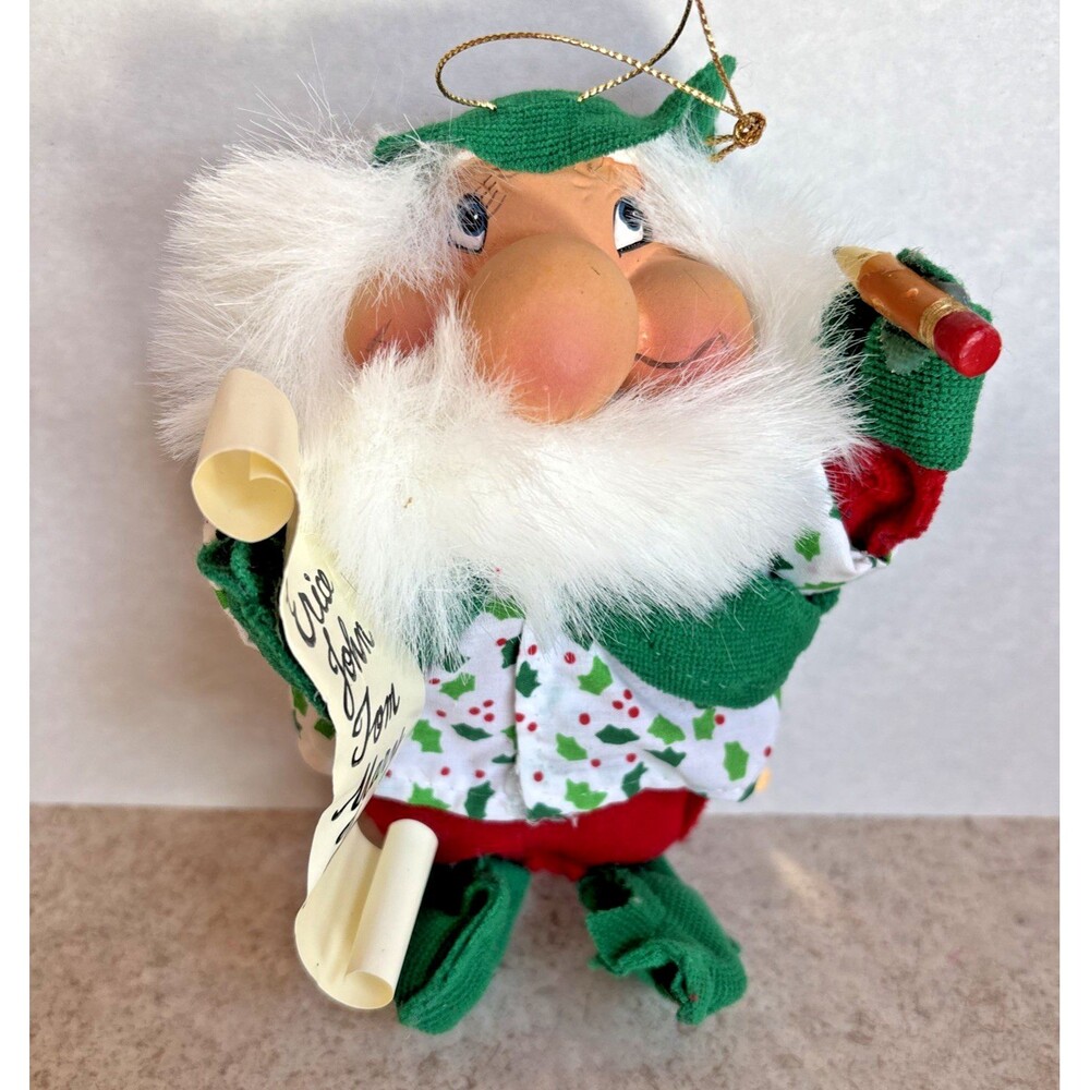 Christmas Santa's Best  Santakins Elf Green Naughty List  6 1/2” Tall *As Is*